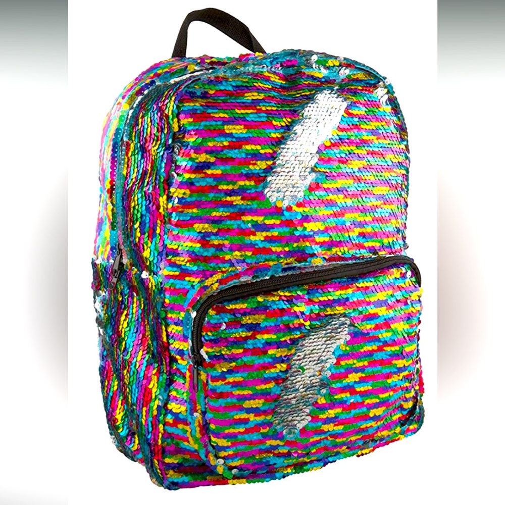 Magic Sequin Backpack • Rainbow/Silver 🌈💎